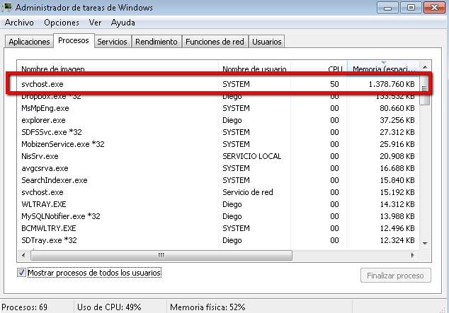 svchost exe high cpu